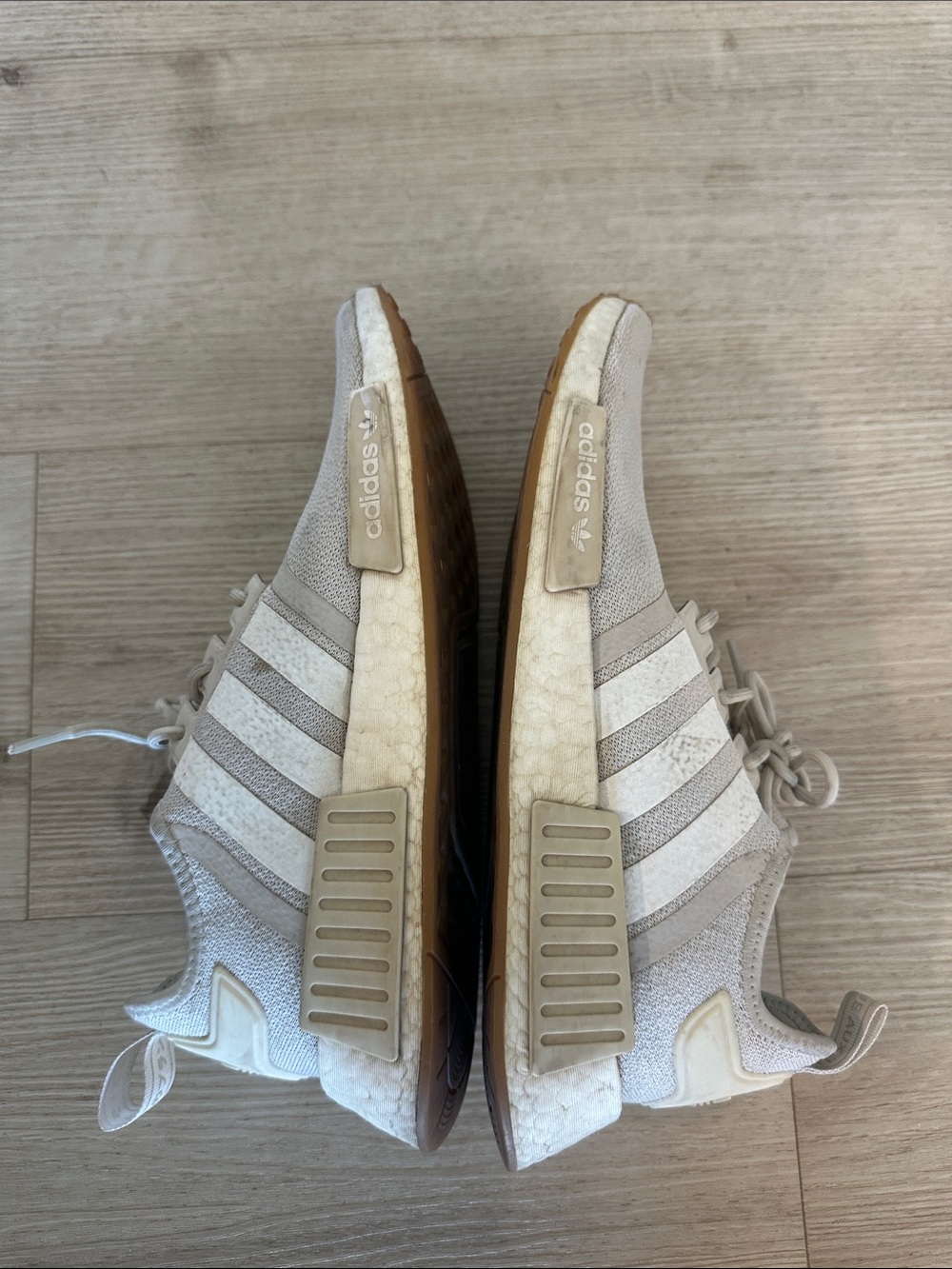Adidas Men’s or Women's NMD_R1 Sneakers in Off-White and Gum